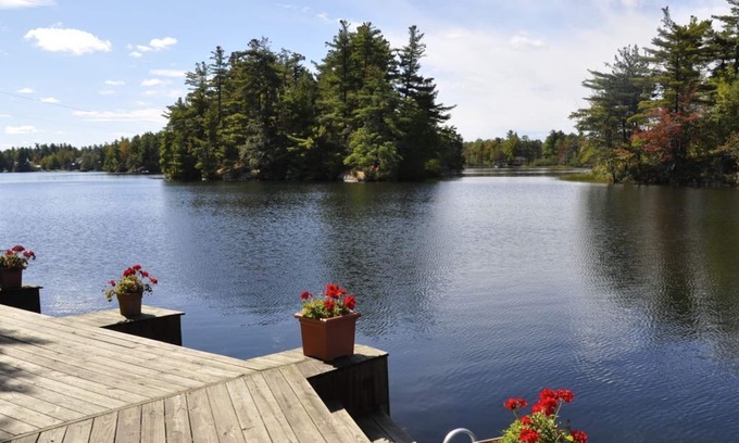 Town of Hermon Cabin | Lakeside Cabin with Great Views, Exceptional Waterfront, and Motorboat.