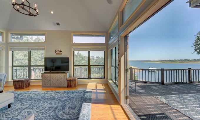 Burnet House | Lakeside Leisure - Peaceful waterfront home with a boat dock and game room.