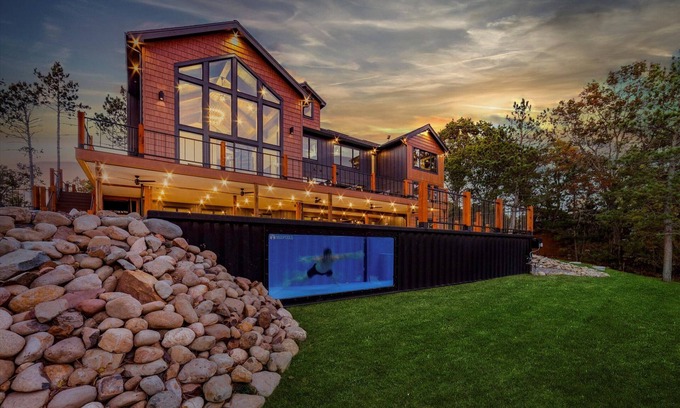Minong Cabin | Lakeside Mansion 10000SF - Heated Pool - Two Hot Tubs - Theater- Sleeps up to 62