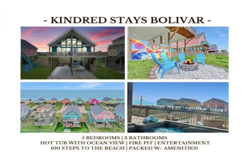 Port Bolivar House | Large 5bd Hot Tub w Ocean View, Firepit & Gameroom