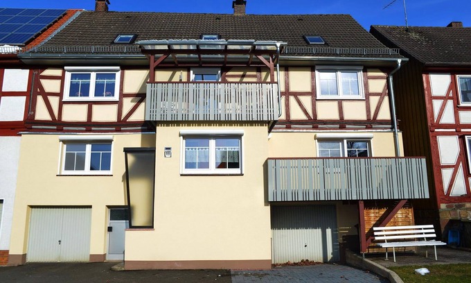 Pfieffe Apartment | Large apartment with balcony in renovated half-timbered house in quiet location