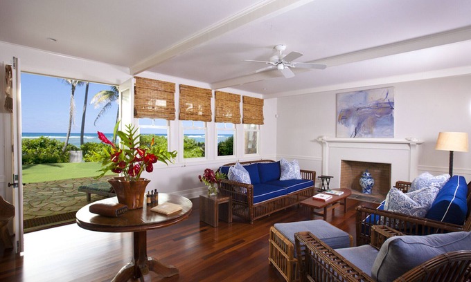Anahola House | Large Gated Oceanfront Estate ~ Secluded on a beach, safe all year TVNC-4185