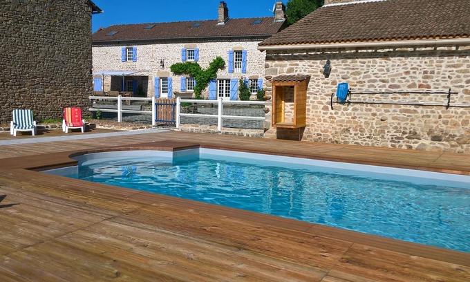 Saint-Amand-Magnazeix House | Le Gîte D'au, Piscine, Spa, Étang de Pêche Privé
