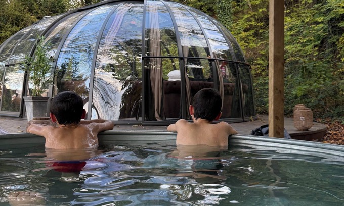 Contigny Cabin | Le Repère du Bûcheron: cosy bubble with Nordic bath for an authentic stay