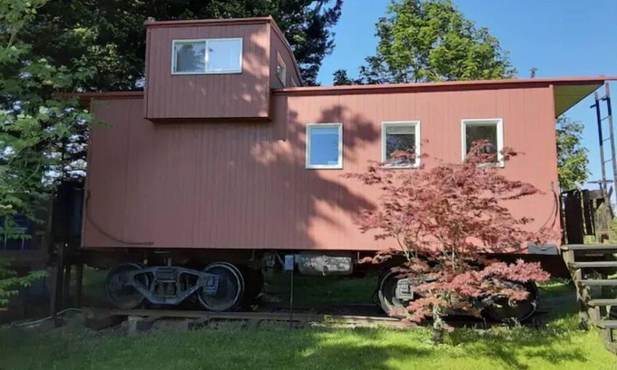 Troutdale House | Little Red Caboose with a View in the Scenic Columbia River Gorge