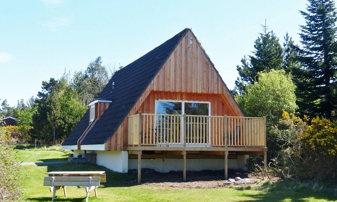 Drumchork Ski Chalet | Lodge 4 - No Pets - Aultbea Lodges - Woodland and Sea Views of Loch Ewe