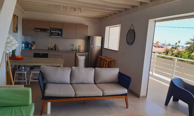 Tartane Apartment | Loft 3 bedrooms 2 bathrooms Large terrace 150m sea view small ANCV cheq ok