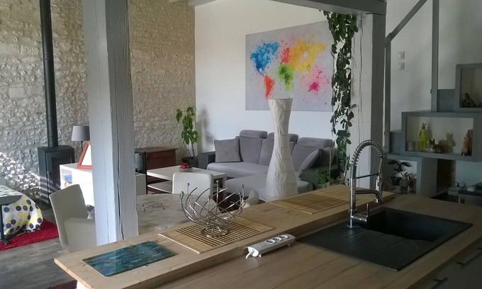 Rilly-sur-Vienne House | LOFT IN TOURAINE independent of 70 m² for 4 people in closed courtyard, seen forê
