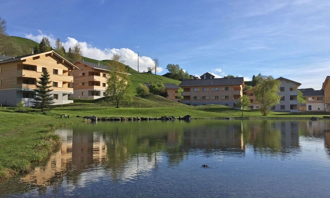 Tavanasa Apartment | Lovely apartment for 4 guests with WIFI, pool, hot tub, TV, patio and panoramic view