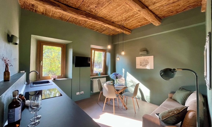 Borgosesia Apartment | LoVi House, App. Olive. Accommodation surrounded by greenery perfect for a family.
