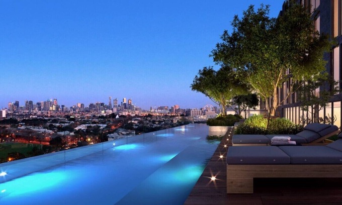 Flemington Apartment | Luxe Flemington Cityscape views Pool Gym Parking