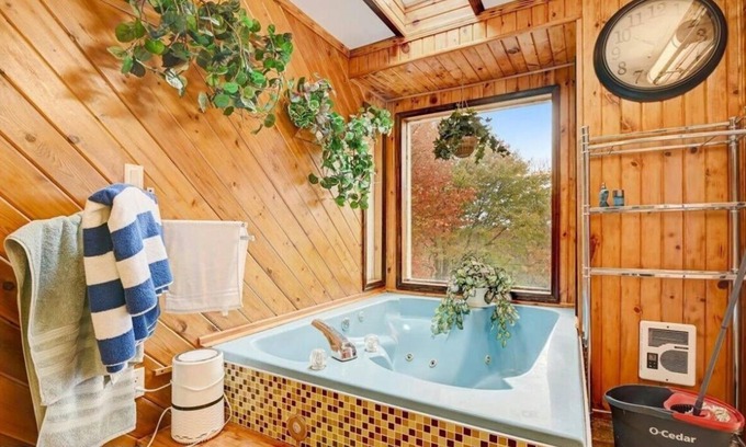 Long Pond House | Luxe Pocono Oasis! Hot Tub, Firepit, Sauna, Lake, Ski, BBQ, Game Room, Fireplace