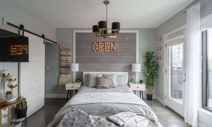 The Nations Apartment | Luxe Studio with Private Deck in Nashville