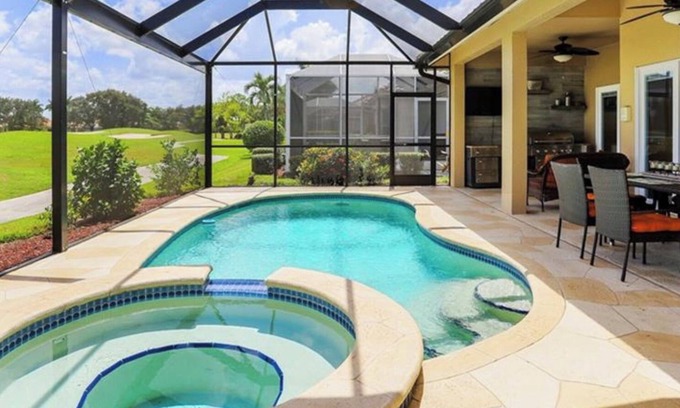 Falcons Glen Villa | Luxurious home with stunning golf course views and private swimming pool & spa