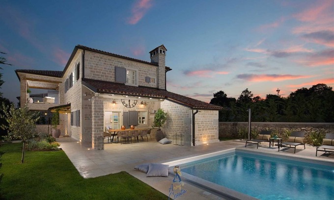 Korenici Villa | Luxurious Istrian villa for 8 with private pool, organic garden and playgrounds