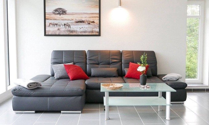 Lindau House | Luxurious semi-detached house "Richters Galerie" in the middle of the idyllic landscape of Angeln directly on the Schlei, offers a top modern, extensive equipment, as well as garden with terrace, for the perfect vacation with two people