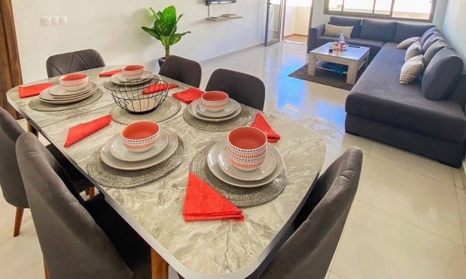 Agadir Apartment | Luxury apartment with sea view, 5 minutes walk from the beach! With air conditioning
