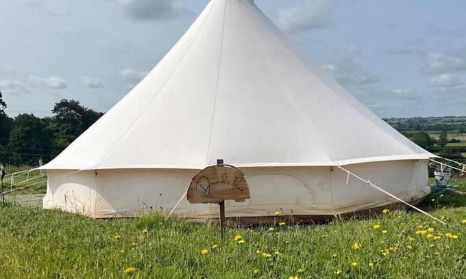 Woodford Halse RV Rental | Luxury, cosy bell tent with gorgeous view