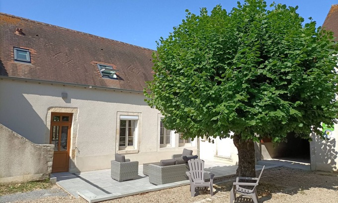 Bruere-Allichamps Cottage | Luxury Gîte by Noirlac Abbey with Private Terrace and Modern Amenities