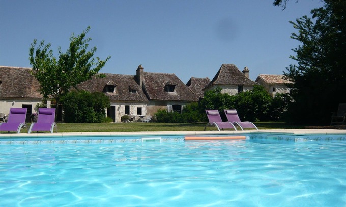 Boisse Cottage | luxury gite for couples, no children. Peace, great views, large pool and spa.