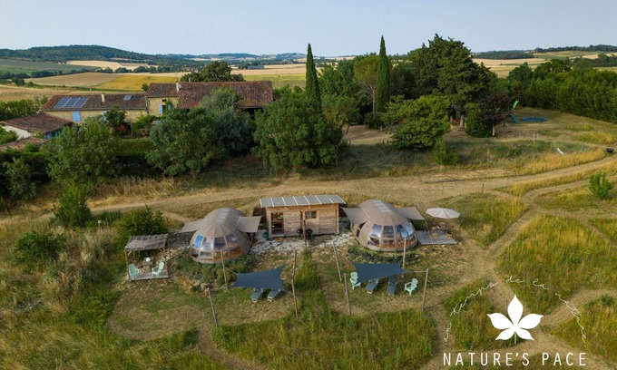Montmaur RV Rental | Luxury Glamping in the countryside with private bathroom and kitchen