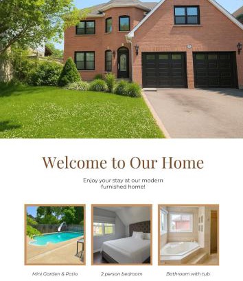 Whitby House | Luxury home 4BR, Pool, & 5 Mins to 401