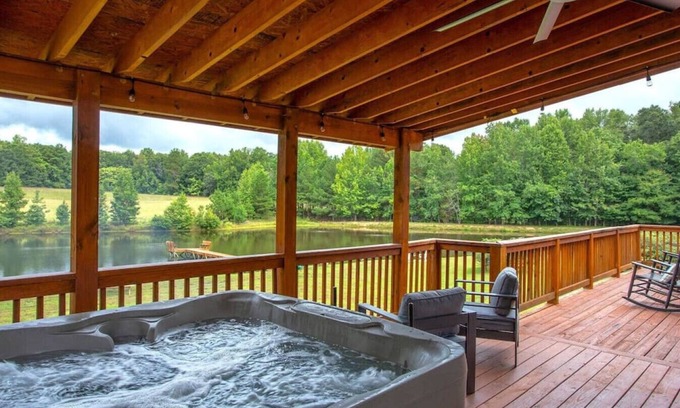 Hurdle Mills Cabin | Luxury Modern A-Frame Lodge on 25 Acres Lakeside Retreat & Hot Tub Oasis