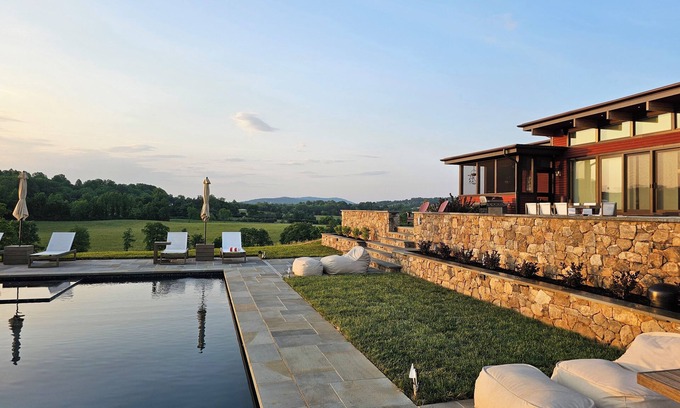 Warrenton House | Luxury Pet + Family Friendly Retreat With Pool, Hot Tub, Fire Pit, Amazing Views
