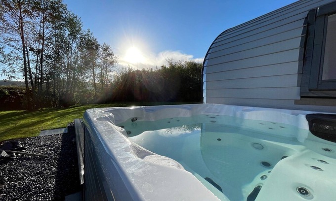 Llangadog Cabin | Luxury Pod with Hot tub and Large Private Garden