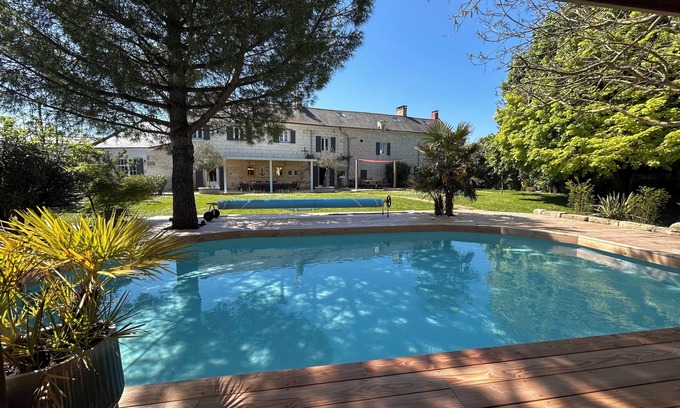Cizay-la-Madeleine Villa | Luxury residence with swimming pool, air conditioning, fully renovated, old stone charm