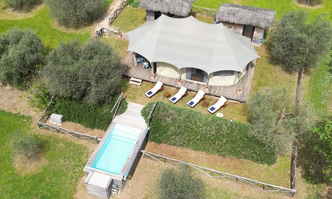 Ponte Buriano Cabin | Luxury Tent Experience into Tuscany Olives Grooves Hill