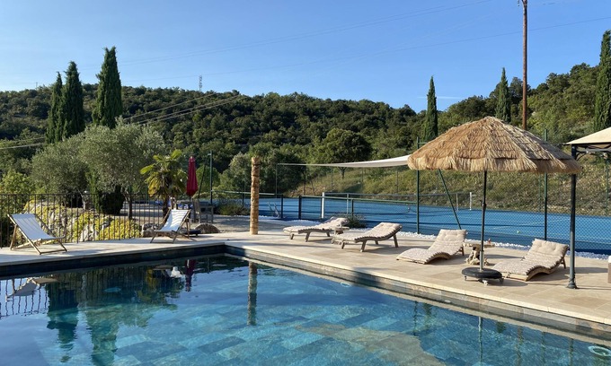 Montclus Villa | Luxury villa with heated pool and tennis court