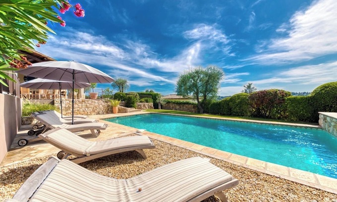 Valbonne Villa | Luxury Villa with Pool, Sauna, BBQ, Gym, AC