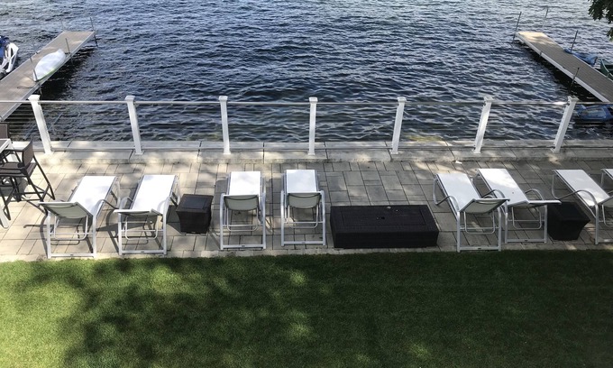 Meredith House | Luxury Waterfront Home - Lake Winnipesaukee in Meredith NH Shallow Water & Dock.