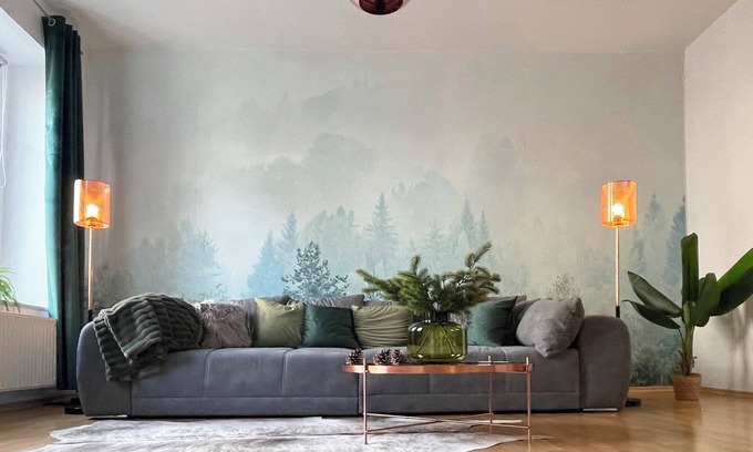 Gera Apartment | MAGIC FOREST designer luxury apartment, washing, WLAN, boxspring, garden, central