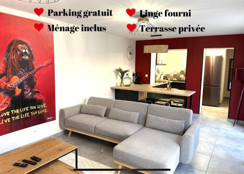 Jouvence House | Maison calme avec terrasse garage centre-ville B