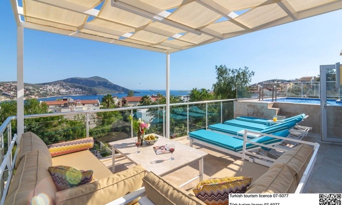 Kalkan Apartment | Marnie Apartment - Penthouse w/private pool, stunning views, close to Old Town