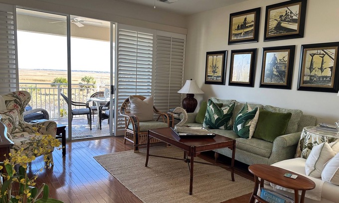 St. Simons Island Condo | "MARSH MAGIC" The Best View in The House!!! 4 Bedrooms Professionally Decorated