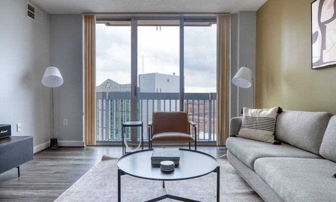 Woodmont Triangle Apartment | Marvelous Bethesda 2BR w/Rooftop, nr Metro & Shops, by Blueground