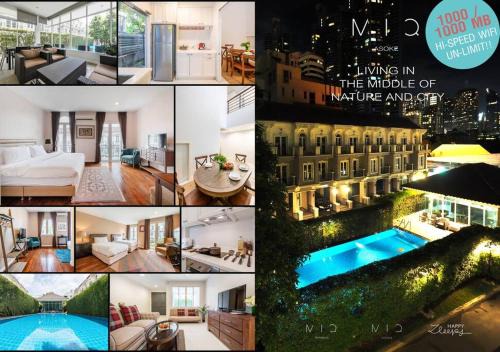 Bangkok Central Business District Villa | MIQ home403/Asok BTS/Resort Pool/9pax/1000MbWifi