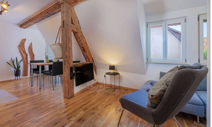 Dornstetten Apartment | Modern Apartment with lift up, for 4 pers, 1 bedroom, 1 couch, historical building