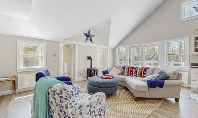 Bayside House | Modern farmhouse with deck, firepit, & balcony