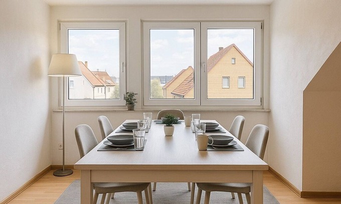Neureut Sudlicher Teil Apartment | Modern Flat | washing machine, underfloor heating, rain shower