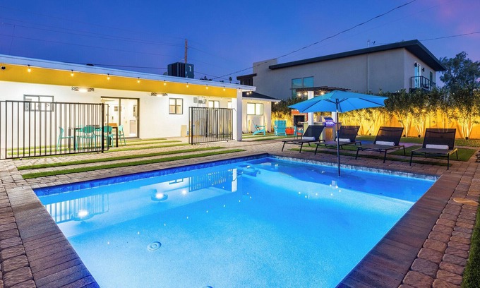 Southwest Village House | Modern Getaway: with private pool, outdoor fireplace, near Camelback Mountain