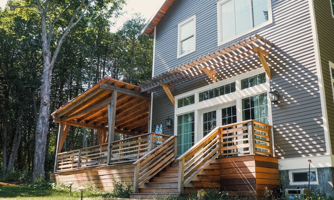 Charlotte House | Modern Lake Champlain Lake House with Private Beach and Docks