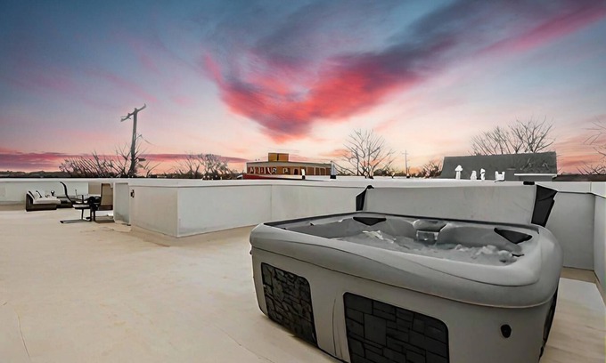 Weinland Park House | Modern Oasis in Columbus with Hot Tub on Roof with City Views