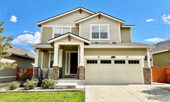 Parker House | Modern Parker Tudor Home w/4 Bed, 3.5 Bath, Office, Fenced Yard & 2 Car Garage