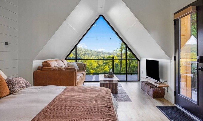 Shippenville Cabin | Moonlight Ridge | A-Frame, Hot Tub, & Fire Pit with Views!