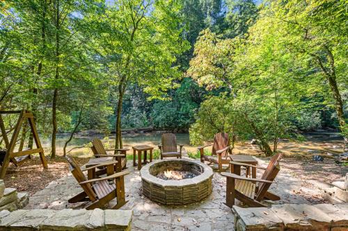 Ellijay House | Mountaintown Creek Lodge - Creek Front Fish Cabin - Creekside Relaxation With Fishing, Firepit, Hot Tub, Free-Standing Gas Heate