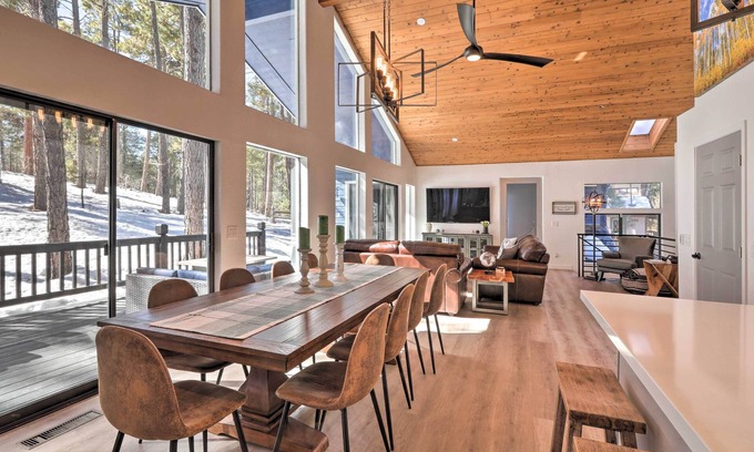 Kachina Village Cabin | Mtn-View Cabin w/Game Room & Deck in Flagstaff